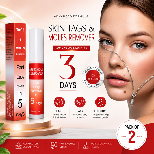 Skin Tags & Moles Removal Serum Safe, Easy & Effective Skin Corrector for All Skin Types (Pack of 2)