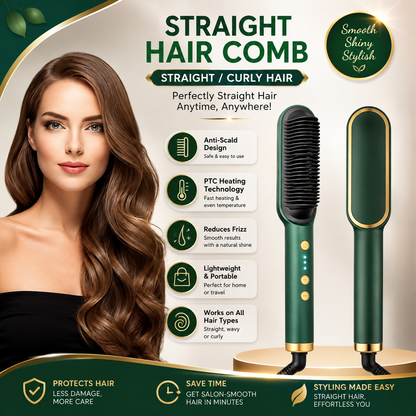 Hair Straightener Comb for Women – Salon-Style Straight Hair in Minutes