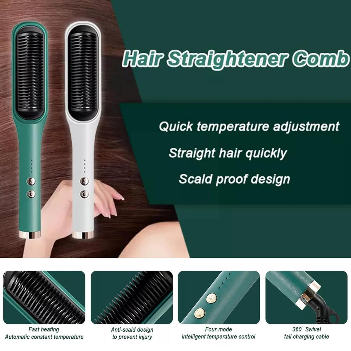 Hair Straightener Comb for Women – Salon-Style Straight Hair in Minutes